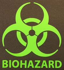 NEW LIME GREEN BIOHAZARD LOGO WARNING DANGER ZOMBIE OUTBREAK VINYL DECAL STICKER