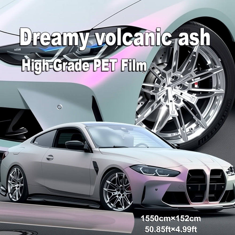 60″x50FT Dreamy Volcanic Ash Chameleon PET Car Wrap Gloss Vinyl Film Roll
