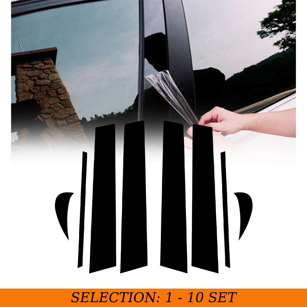 8-80 Door Window Pillar Post Glossy Black for Toyota Camry 2018-2021 Pre-cut Set