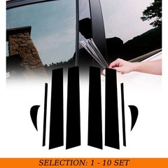 8-80 Door Window Pillar Post Glossy Black for Toyota Camry 2018-2021 Pre-cut Set