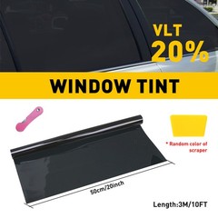 Roll Window Film Tint 20% VLT 20″x10’ft Feet Car Home Office Glass 10ft Black