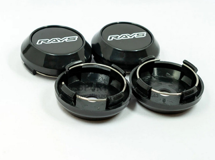 4pcs 64mm Rays Rim Caps Wheel Center Caps Hubcaps Emblems Black TE37 Rim