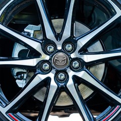 4x Mazda hub caps sticker silicone logo emblem rims wheel hub cap