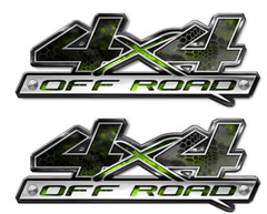4X4 OFF ROAD Decals – Chameleon Camo Green and Gray Camouflage – 2 Pack A52BLO
