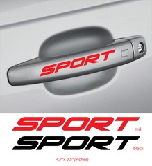 SPORT Door Handles Vinyl Decal Sticker Emblem logo Racing Car Truck SUV Red