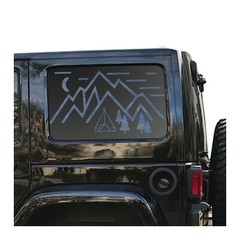 Minimalist camp scene design Decals for 2007-2025 Jeep Wrangler 4-door JK4-CX1