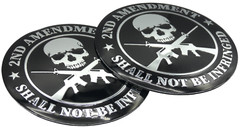 2x Metal 2nd Amendment Decal Sticker Emblem Badge Auto Car Truck Dome 2.20″