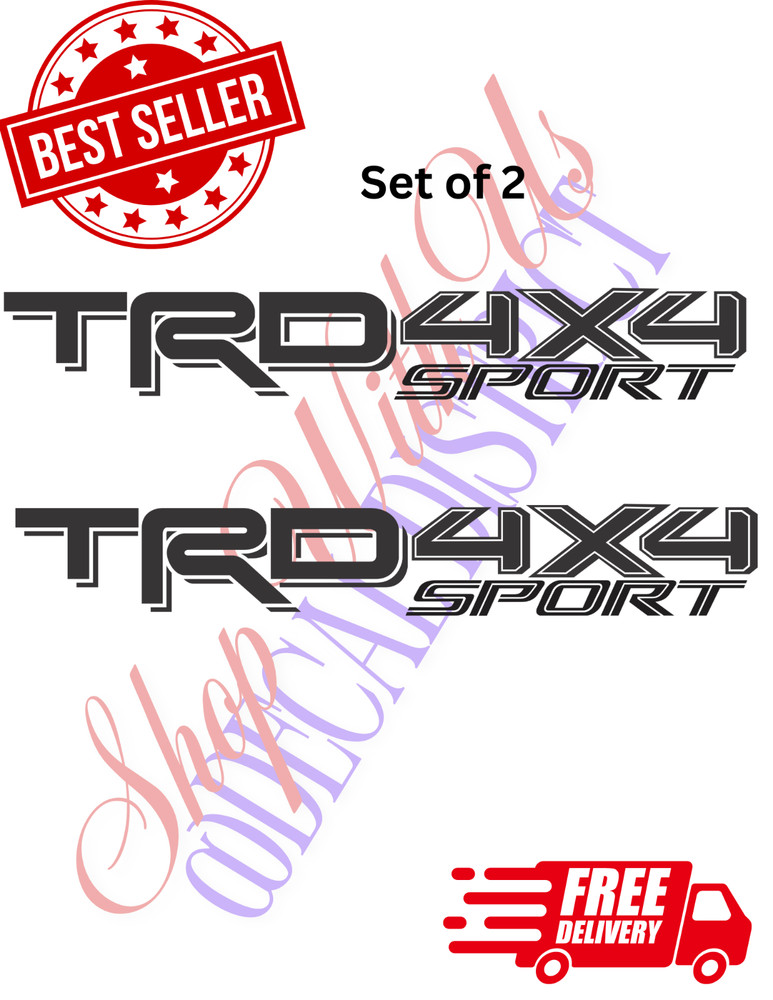 Toyota TRD 4×4 Sport Decals vinyl sticker Tacoma Tundra Truck Bed Decal Set of 2