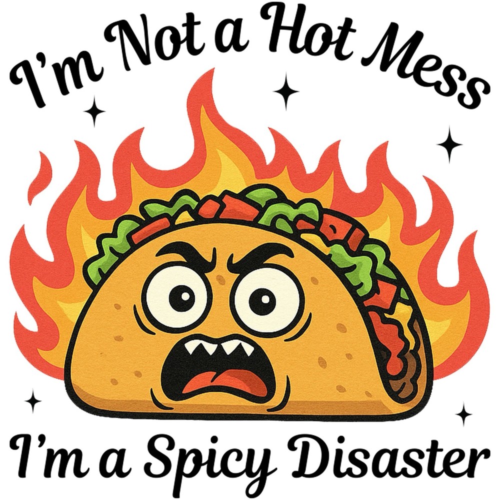 Humorous Sticker (3 Inch) Sarcastic Taco I’m Not Hot Mess I’m A Spicy Disaster !