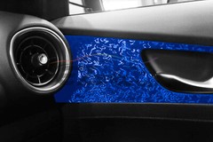 PET Damascus Steel Forged Carbon Fiber Royal Blue Car Vinyl Wrap Decal Sticker