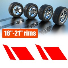 Red Reflective Car Wheel Rim Stripe Vinyl Decal Stickers Set Accessories For 18″