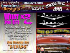 *NEW SiZe* Awesome HOT ROD BADASS emblem Decal set, HUGE 22 INCH VERSION