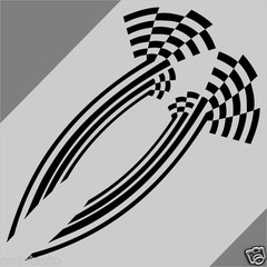 Car Decal Sport Stripe flags 8”x28.5” Motorcycle Vinyl Hood sticker CG166 2pcs