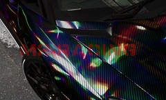 Holographic Carbon Fiber Black Laser Chrome Vinyl Wrap Sheet Film Decal Sticker