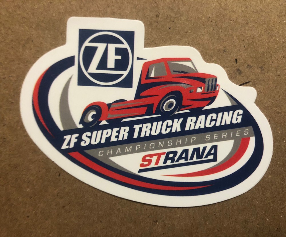 ZF Super Truck Racing. 3.25”x2.25”Vinyl Sticker Decal. Self Adhesive Glossy Fini