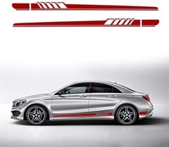 2pcs Universal Car Body Side Decor Trim Long Stripe Graphics Decal Sticker – RED