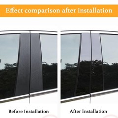 6pcs Black Car Window Pillar Stickers for Honda Civic 2022-2025, Trim Protection