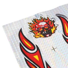 Evil Skull Flame Fire Style Vinyl Stickers Car Body Door Decor Decal Red Yellow