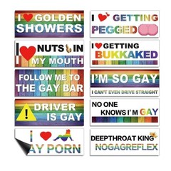 10-Pack Personalized Fun LGBT Bumper Stickers Colorful Magnetic Classic Style