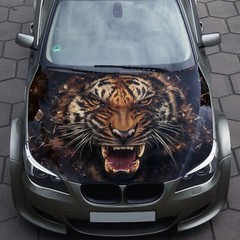 Angry Tiger Car Hood Wrap Decal Vinyl Sticker Full Color Graphic Fit any Car
