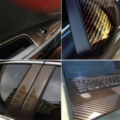 12″ x 60″ Black Carbon Fiber Vinyl Film Sticker Wrap 6D Bubble Free Air Release
