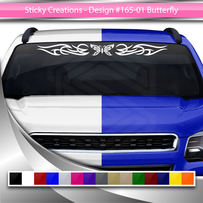 165-01 BUTTERFLY Decal Sticker Windshield Window Vinyl Graphic Banner Butterfly