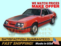 1985 1986 Mustang GT Fox Body Decals & Stripes Kit