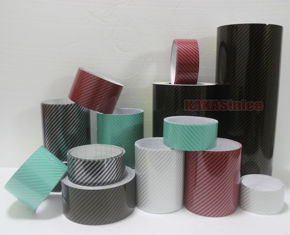 Multi-function 2D Glossy Texture Carbon Fiber Vinyl Tape Wrap Sticker 5 Color CF