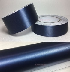 12″ x 60″ – Hot Car Metallic Matte Brushed Steel Vinyl Wrap Sticker D Blue Decal