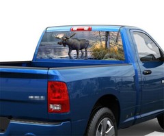 Pickup Rear Window Moose Forest Decoration Sticker Decal Waterproof 22″ x 65″