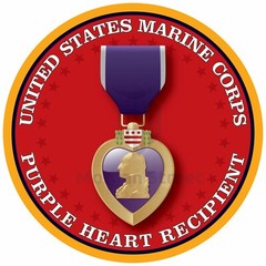 US Marine Purple Heart Recipient Decal Sticker Veteran