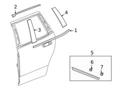 Genuine GM Rear Driver Side Door Window Frame Rear Applique 84988285