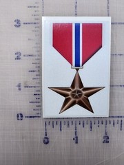 Bronze star 3″ Reflective tall American Veteran Military Service Members vinyl