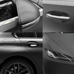 5FTx50FT PET Satin Black Vinyl Wrap Self-Adhesive Air Release US Stock