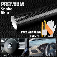 【Snake Skin Reptiles】 Black Leather Vinyl Wrap Sticker Bubble Free Sheet Film