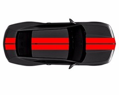 NEW 9″ Double Center RACING STRIPES Red vinyl Car truck Decal (Chevy CAMARO)