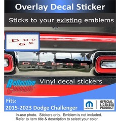 DODGE Trunk Badge Overlay Decal for 2015-2023 Dodge Challenger