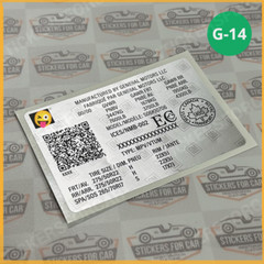 GM Number Information Tire Loading And Trailer Loading Sticker Replica
