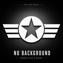 Air Force Star Wing Vinyl Decal Sticker | Aviation USAF Style Car Truck Laptop