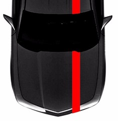 NEW Chevy CAMARO Single 6″ Rally Car RACING STRIPES Gloss Red vinyl Decal