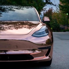 Rose Gold Chrome Mirror Vinyl Film Wrap Sticker Decal Stretchable Reflective