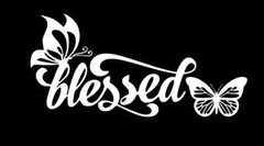 Blessed Butterfly Vinyl Decal, Bumper Sticker, Christian, car, windows, outdoors