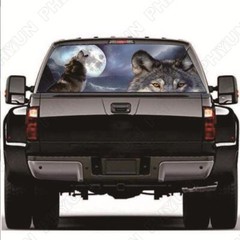 Car Rear Window Wolf & Moon Graphics Decal Sticker for Truck Pickup SUV 147x46CM