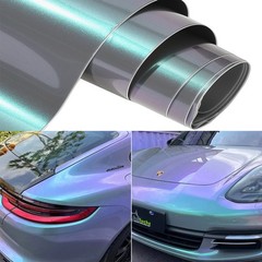 High-Gloss Chameleon Vinyl Wrap Indigo Blue to Purple to Green Car Body Film