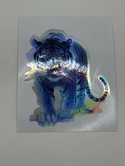 BLUE TIGER Multicolor LED Holographic Rainbow Metallic 3” Vinyl Decal Sticker