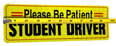 Student Driver – 9″ Long Reflective Car Tag – Please Be Patient – Glowing Magnet