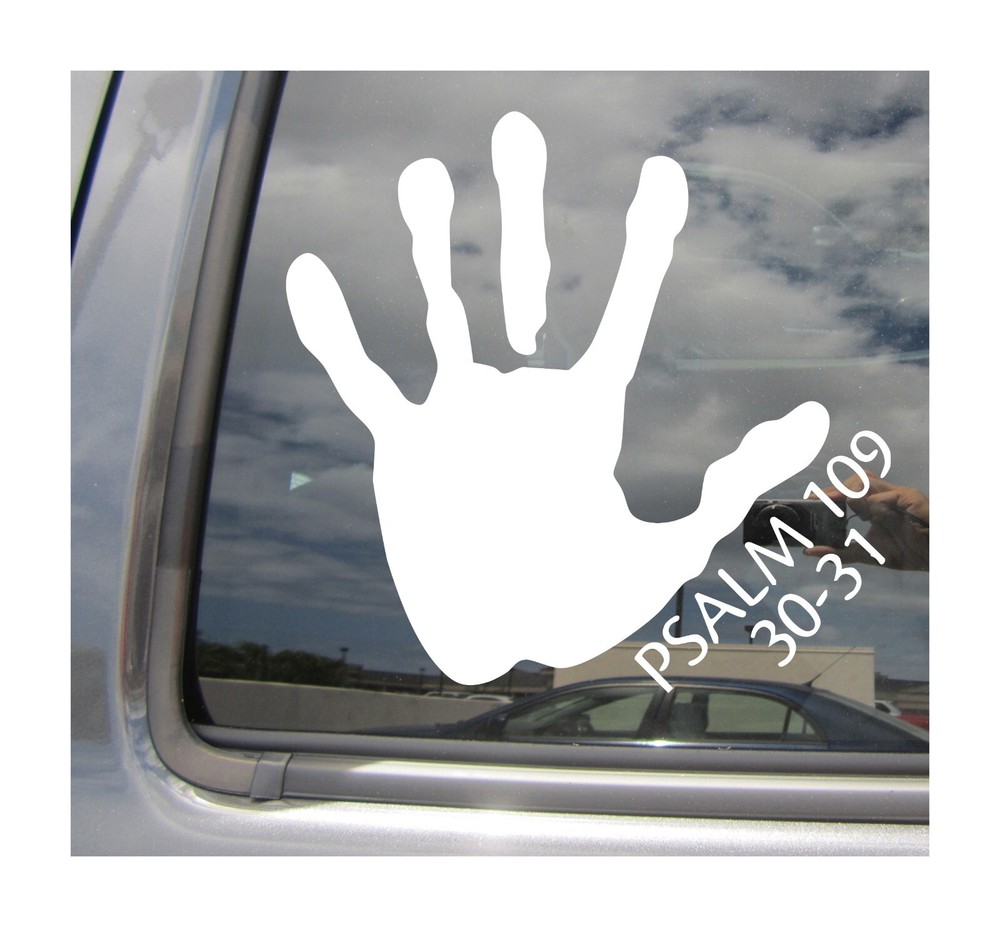 Psalm 109 30-31 – Bible Verse Right Hand Christian Car Vinyl Decal Sticker 08301