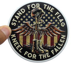 ALUMINUM Stand for the Flag Decal Sticker – Patriotic, Army, Veteran 3.5″