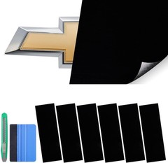 6X Carbon Fiber Emblem Vinyl Wrap Kit For Chevy Bowtie Logo Universal Stickers