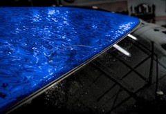 PET Damascus Steel Forged Carbon Fiber Royal Blue Car Vinyl Wrap Decal Sticker
